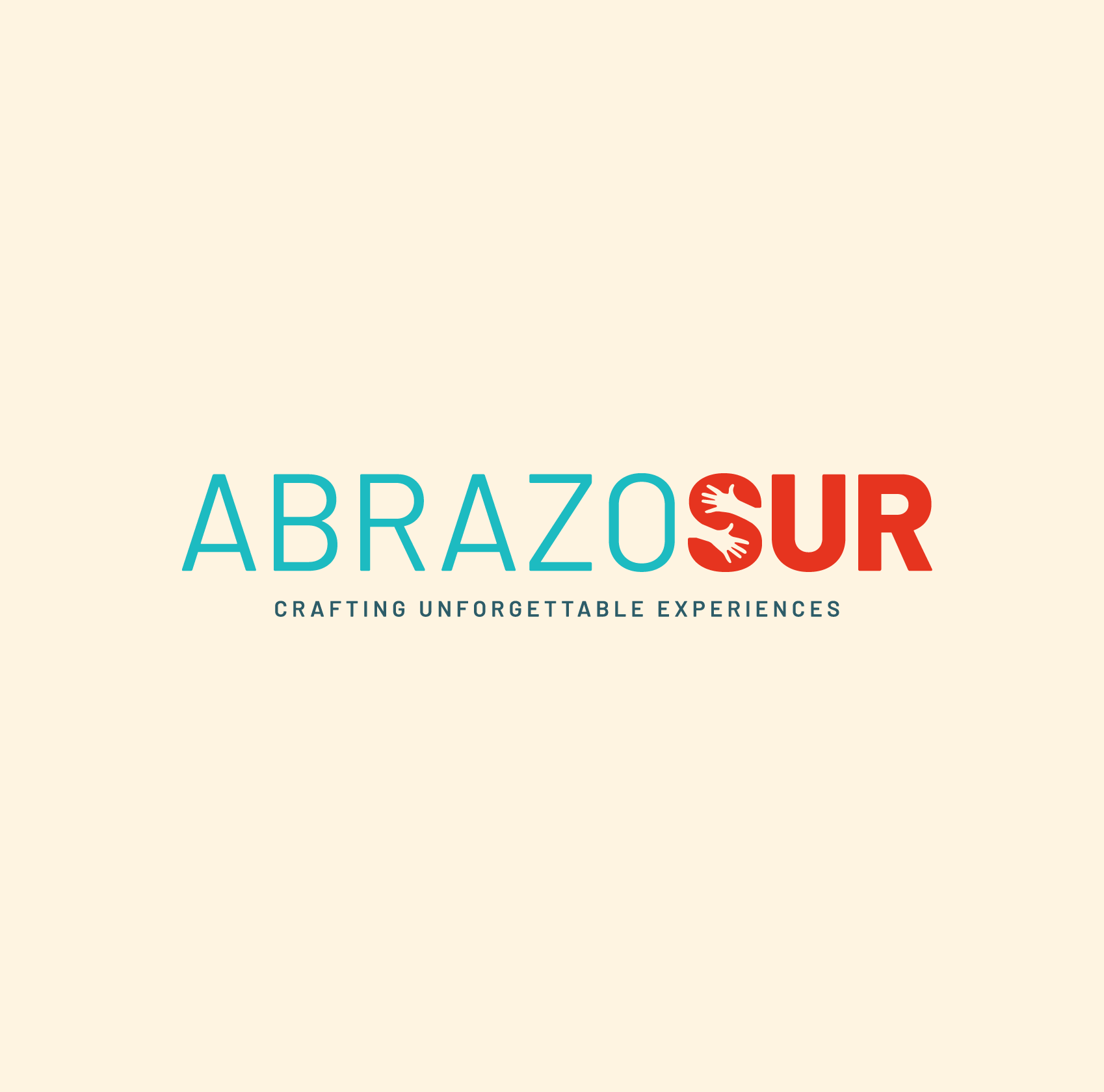 logo tipográfico en donde la contraforma de la S forma una abrazo