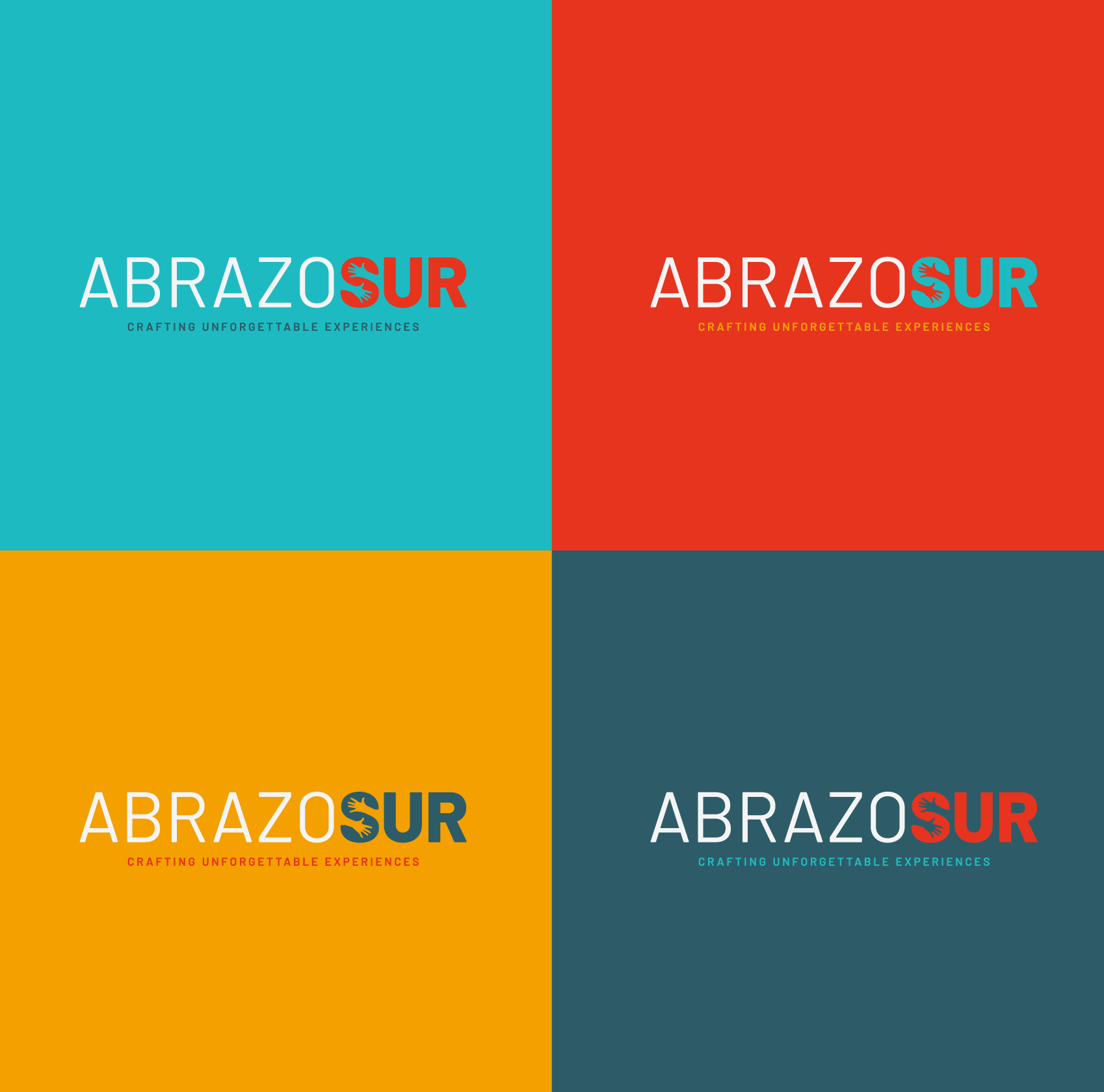 logo tipográfico en donde la contraforma de la S forma una abrazo